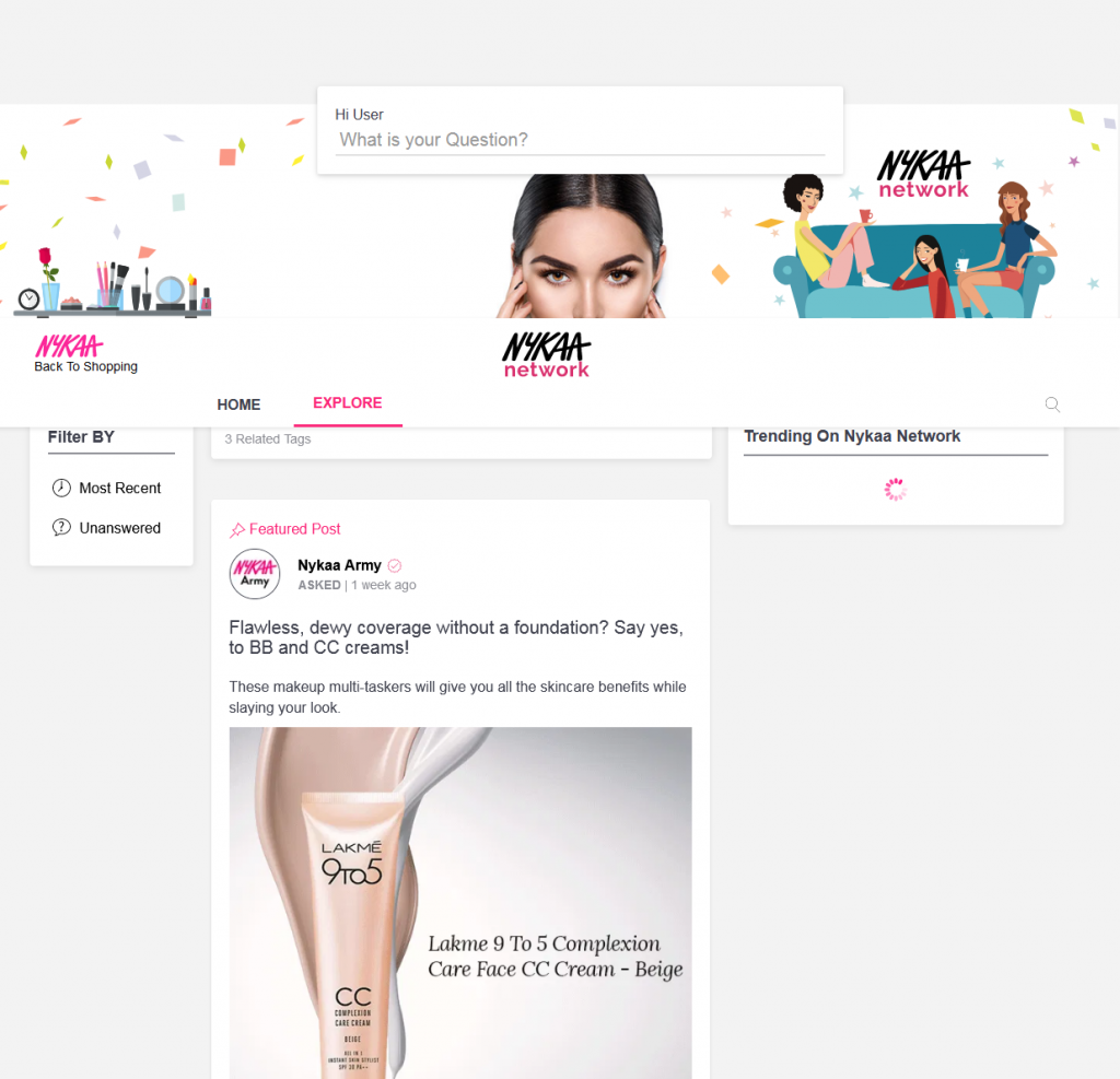 nykaa site visits