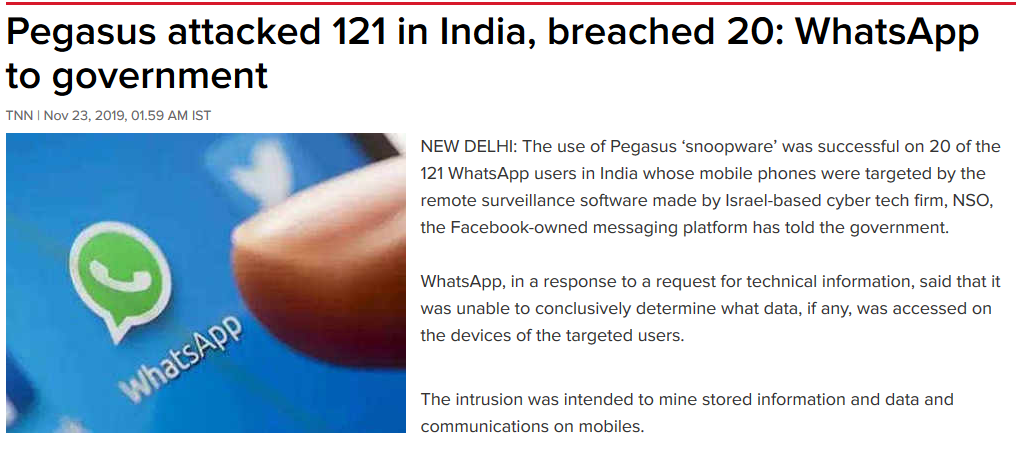 How Affected Was WhatsApp By Pegasus (An Commercial Israeli Spyware) In ...